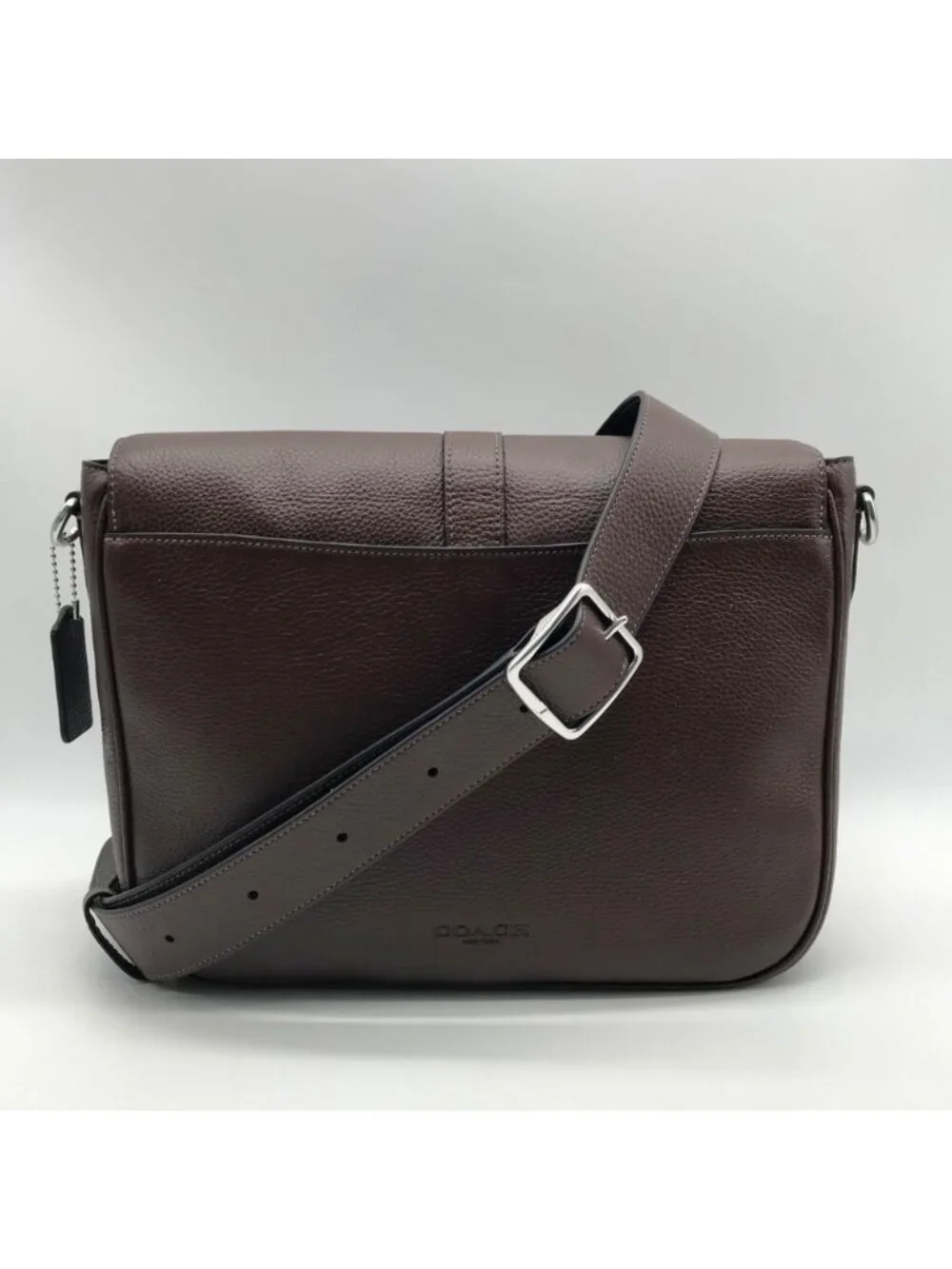 Coach Brown Pebbled Leather Warner Messenger Bag CW215